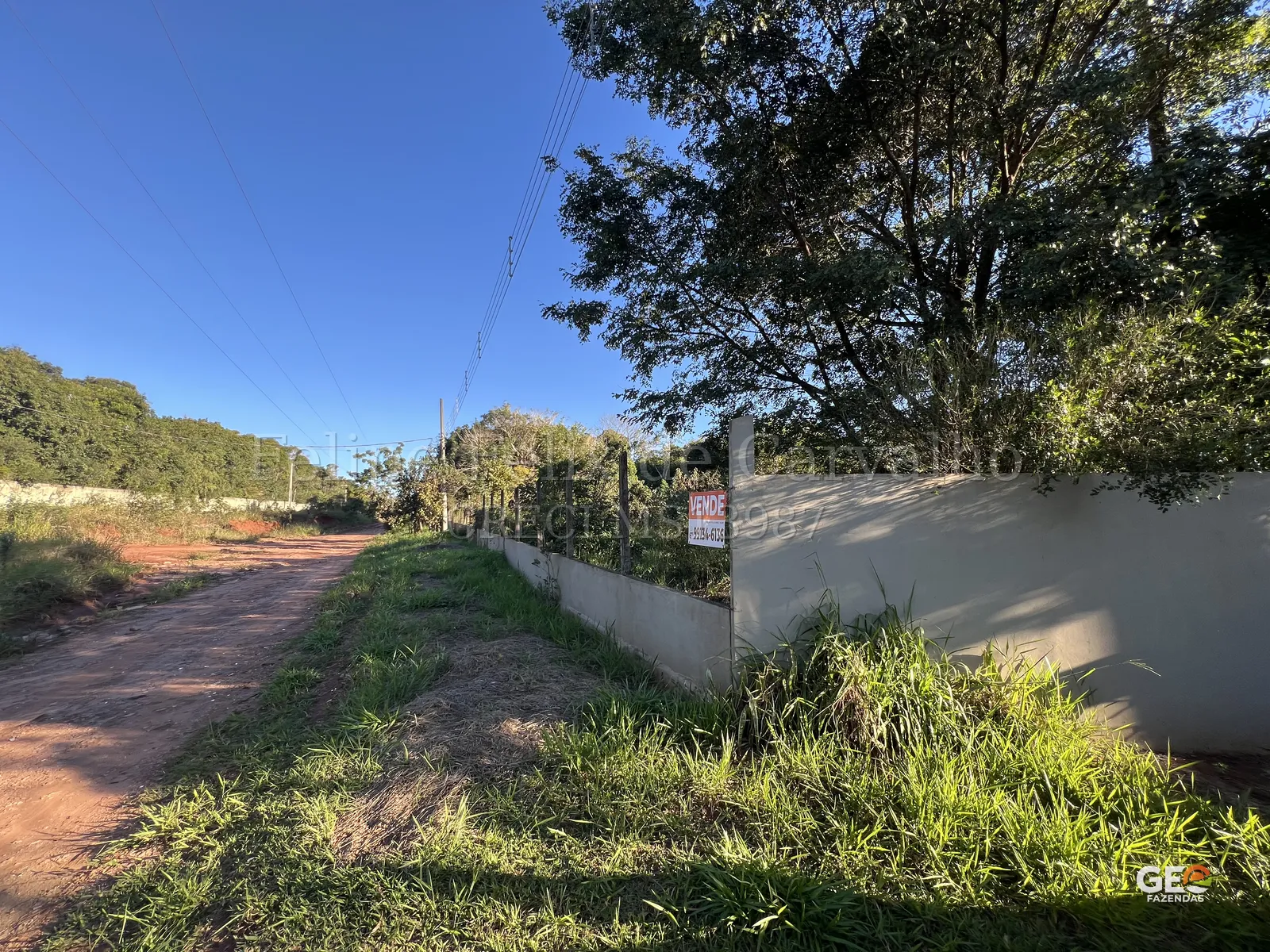 Terreno rural à venda com vegetação e estrada de terra